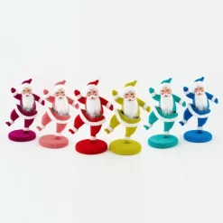Focal Points^180 Degrees Flocked Dancing Santa On Base