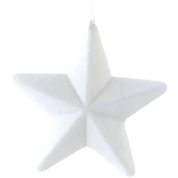 Figurines^180 Degrees Flocked Hanging Stars, Medium