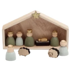 Table Decor^180 Degrees Flocked Nativity Scene