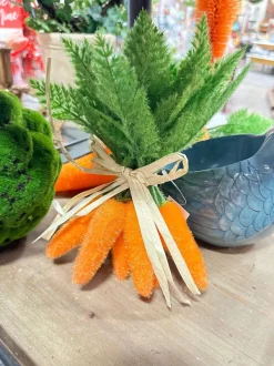 Home Accents^180 Degrees Flocked Orange Carrot Cluster