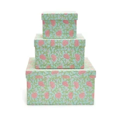 Home Accents^Two's Company Floral Block Print Nesting Boxes