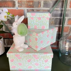 Focal Points^Two's Company Floral Block Print Nesting Boxes