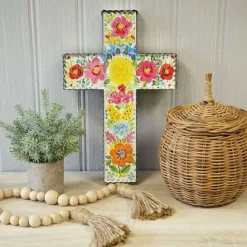 Wall Decor^The Round Top Collection Floral Cross Gallery Art