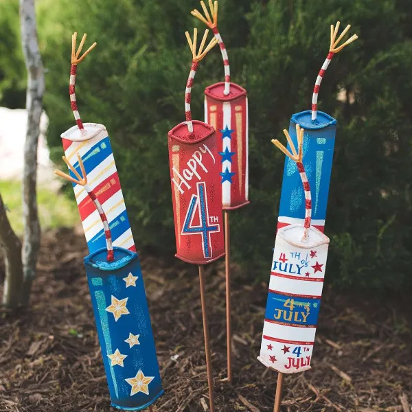 Pot Stakes^The Round Top Collection Fourth Of July Frenzy Stake
