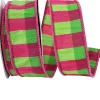 Spring Ribbon^Reliant Ribbon Fuchsia & Lime Elizabeth Ribbon, 1.5" X 10Yd