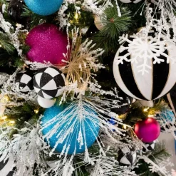 Spring^Farrisilk Fuchsia Glitter Ball Ornament, 6"