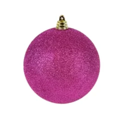 Spring^Farrisilk Fuchsia Glitter Ball Ornament, 6