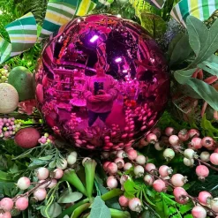 Ball Ornaments^Farrisilk Fuchsia Shiny Ball Ornament, 8"
