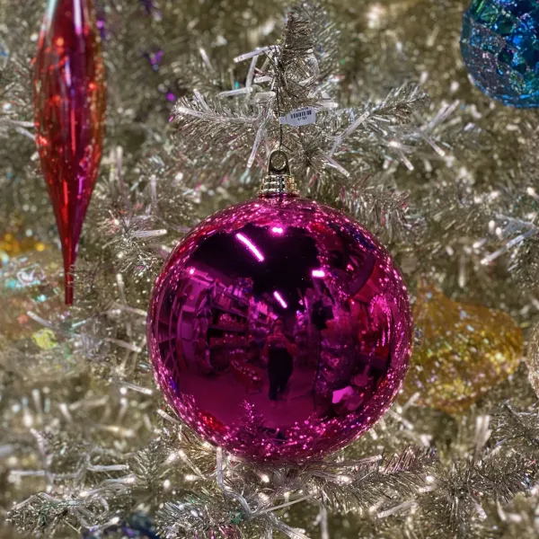 Ball Ornaments^Farrisilk Fuchsia Shiny Ball Ornament, 8"
