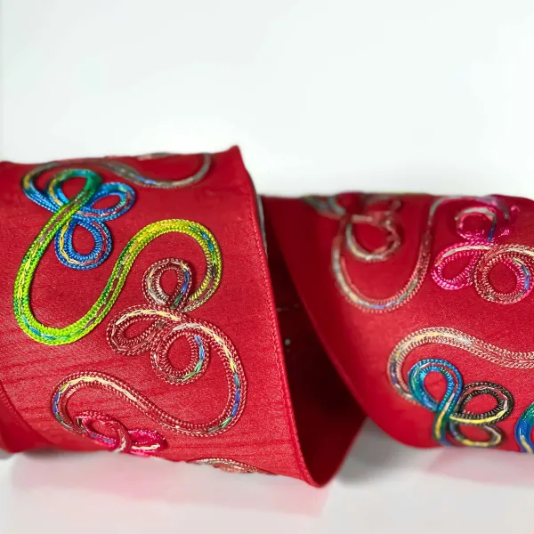 Ribbon^Farrisilk Fuchsia Whimsy Ribbon, 4"X10Yd.