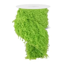 Ribbon^Craig Bachman Furry Lime Ribbon, 4" X 10Yd