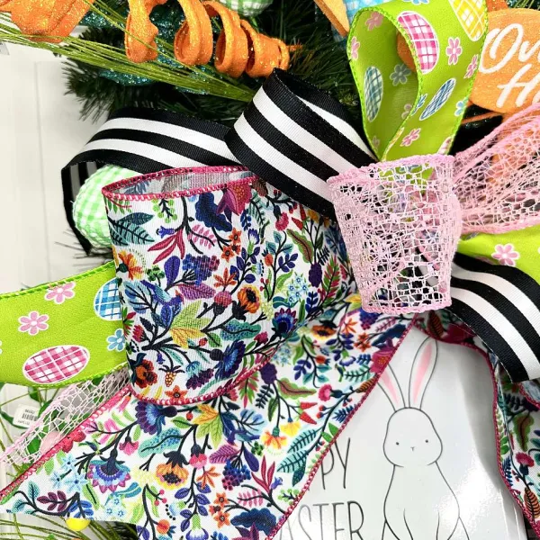 Spring Ribbon^D. Stevens Garden Floral Ribbon 4"X10Yds