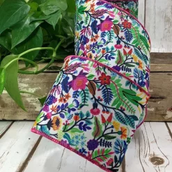 Ribbon^D. Stevens Garden Floral Ribbon 4"X10Yds