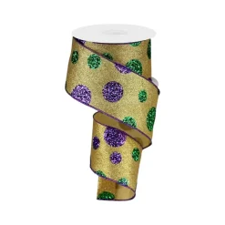 Ribbon^Craig Bachman Giant Mardi Gras Polka Dots, 2.5