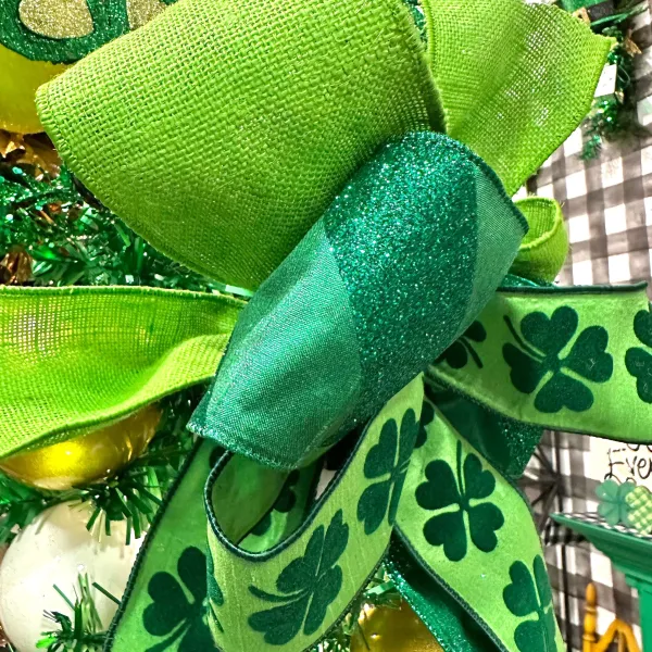 St. Patrick's Day^Farrisilk Giant Shamrock On Green Ribbon, 2.5"X10Yd