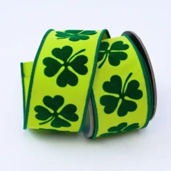 St. Patrick's Day^Farrisilk Giant Shamrock On Green Ribbon, 2.5
