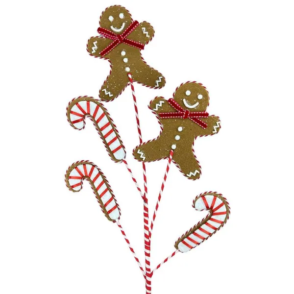 Floral^Liberty Floral Gingerbread Candy Cane Spray