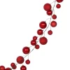 Garlands^Farrisilk Glitter And Candy Apple Red Ball Garland, 10'