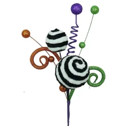 Floral^Liberty Floral Glitter Curly Velvet Ball Pick