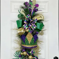 Mardi Gras^Regency Glitter Fleur De Lis Spray