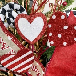 Floral^Craig Bachman Glitter Heart Twig Spray