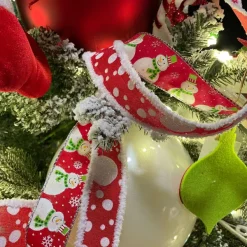 Ribbon^Craig Bachman Glitter Snowmen With Snowflakes, 1.5" X 10Yd.