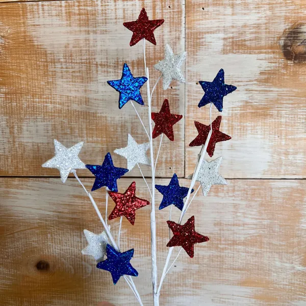 Floral^Liberty Floral Glitter Star Patriotic Spray
