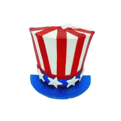 Figurines^Liberty Floral Glitter Stars And Stripe Half Top Hat