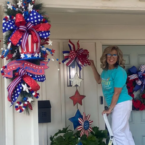 Home Accents^Liberty Floral Glitter Stars And Stripe Half Top Hat