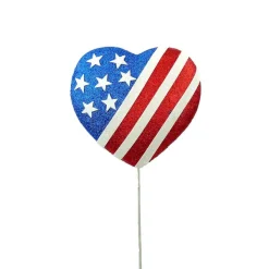Floral^Liberty Floral Glitter Stars And Stripes Heart Pick