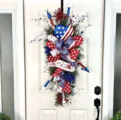 Floral^Liberty Floral Glitter Stars And Stripes Heart Pick