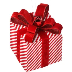 Focal Points^Regency Glitter Stripe Gift Box With Jingle Bell, 6.5"