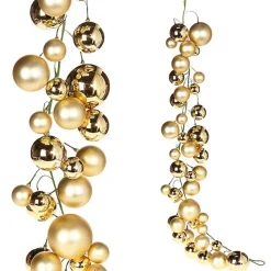Garlands^RAZ Gold Ball Garland, 4'