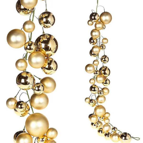 Happy New Year^RAZ Gold Ball Garland, 4'