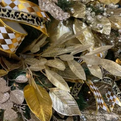 Floral^Craig Bachman Gold Bay Leaf Spray