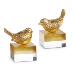 Focal Points^RAZ Gold Bird On Two Toned Block