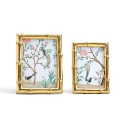 Spring^Two's Company Gold Faux Bamboo Photo Frame