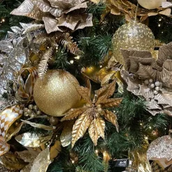 Ball Ornaments^Farrisilk Gold Glitter Ball Ornament, 6"
