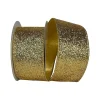Mardi Gras^Farrisilk Gold Glitter Magic Ribbon, 2.5"X10Yd