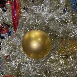 Mardi Gras^Farrisilk Gold Matte Ball Ornament, 8"