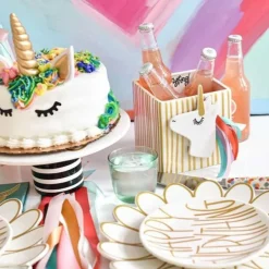 Table Decor^Happy Everything Gold Mini Stripe Medium Nesting Cube By !