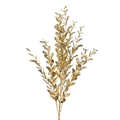 Floral^Regency Gold Painted Glitter Boxwood Spray, 23"