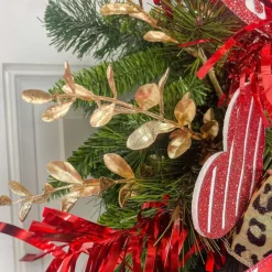 Floral Decor^Regency Gold Painted Glitter Boxwood Spray, 23"