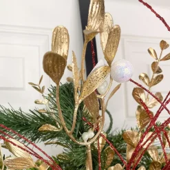 Floral^Regency Gold Painted Pearl Mistletoe Spray, 26