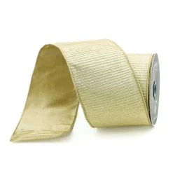 Ribbon^Farrisilk Gold Pleated Metallic Ribbon, 4" X 10Yd