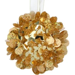St. Patrick's Day^Regency Gold Sequin Retro Ball Ornament