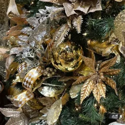 Mardi Gras^Farrisilk Gold Shiny Ball Ornament, 6"