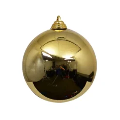 Mardi Gras^Farrisilk Gold Shiny Ball Ornament, 6