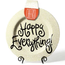Kitchen & Dining^Happy Everything Gold Small Dot Big Round Platter By !