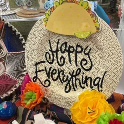 Kitchen & Dining^Happy Everything Gold Small Dot Big Round Platter By !